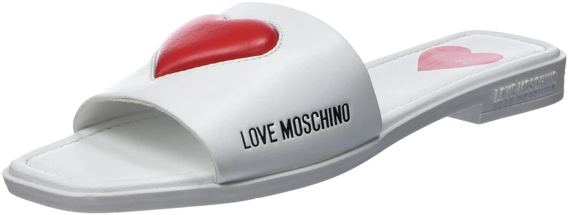 Love Moschino Sabot, Mule, Bianco,