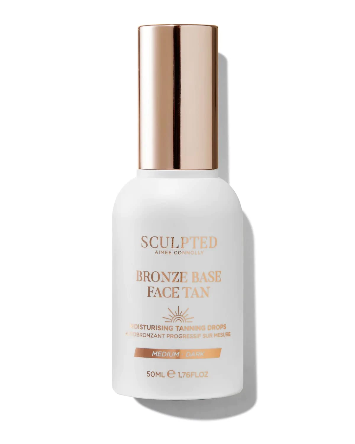 Bronze Base Self Tan Drops from Sculpted by Aimee - Fast-Drying, Fragrance Free Face Tan in 50ml Pump Bottle with Vitamin E (Medium/Dark)