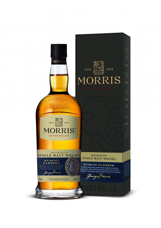 Morris Muscat Barrel Single Malt Australian Whisky, 46% ABV, 70cl with Gift Box