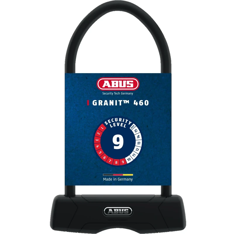 ABUS U-lock Granit 460 + SH B bracket - Bicycle lock with 12 mm round shackle and reversible key - security level 9