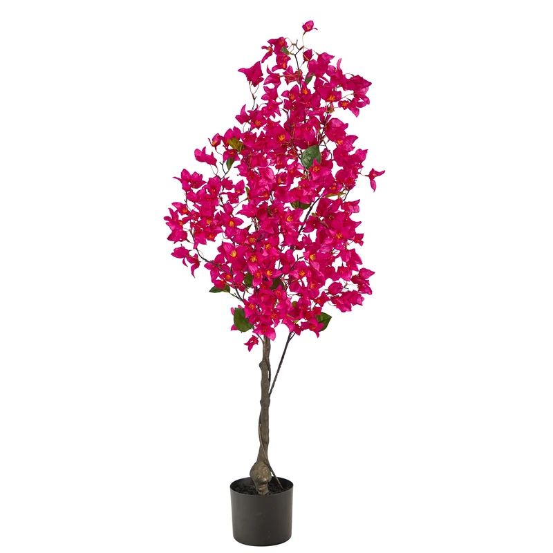 Nearly Natural Artificial Tree, Plastic, Fabric, Iron Wire, Pink, 4'