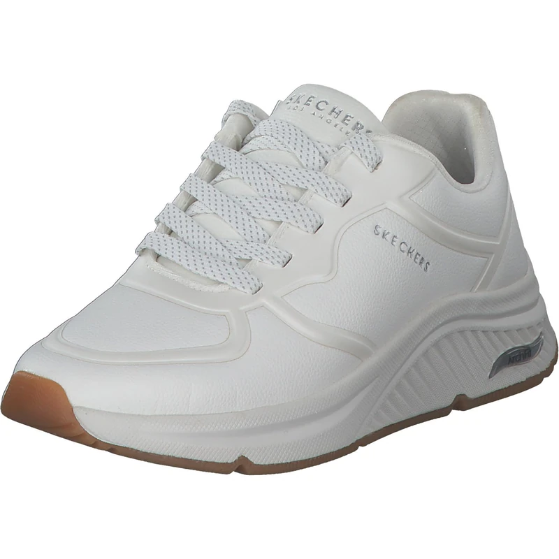Skechers Women's Arch Fit S-Miles Mile Makers Sneaker, White Duraleather/Hot Melt Trim, 2 UK - Image 1