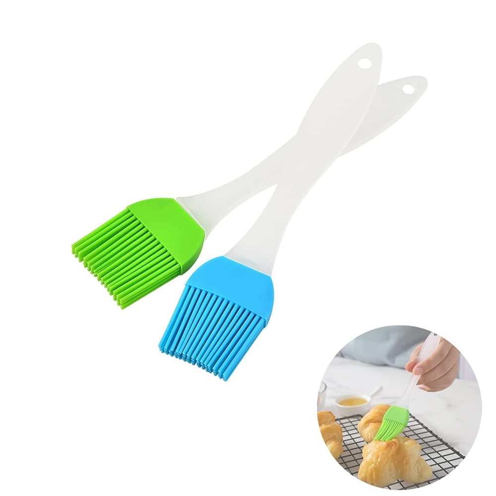 2 Pcs Silicone Pastry Brush Set, Heat Resistant, Suitable for Barbecues, Pastries, Food Stirring, Baking Cooking