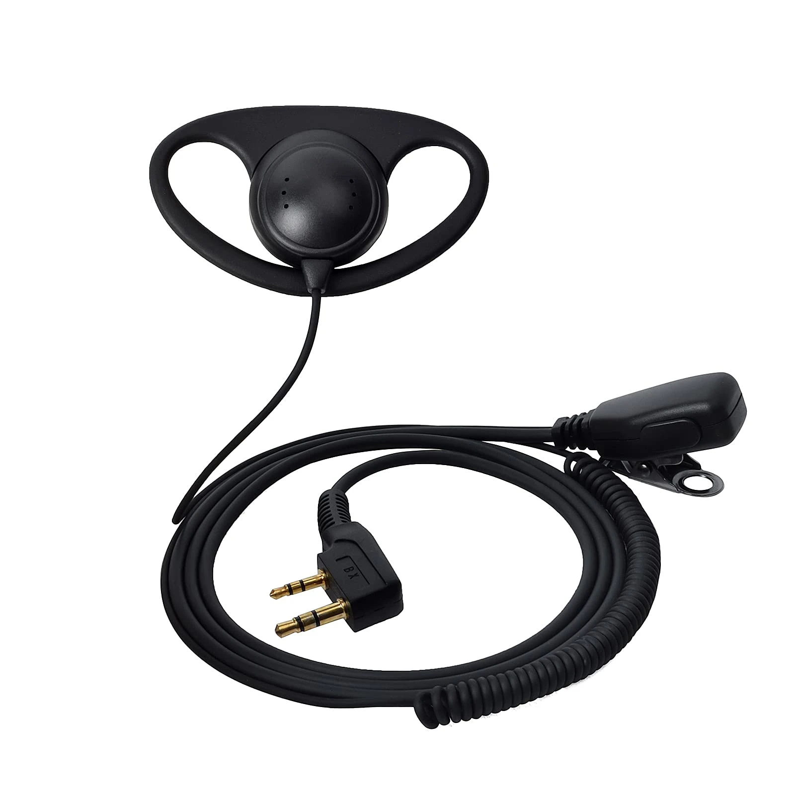 UAYESOK 2 Pin D-Shape Earpiece Walkie Talkie Headset with PTT Mic Microphone for Baofeng UV-5R UV-5RA 777 888S UV-82 Kenwood TH-22A TH-22AT TH-22E TH-25 WOUXUN HYT PUXING 2 Way Radio (1 Pack)