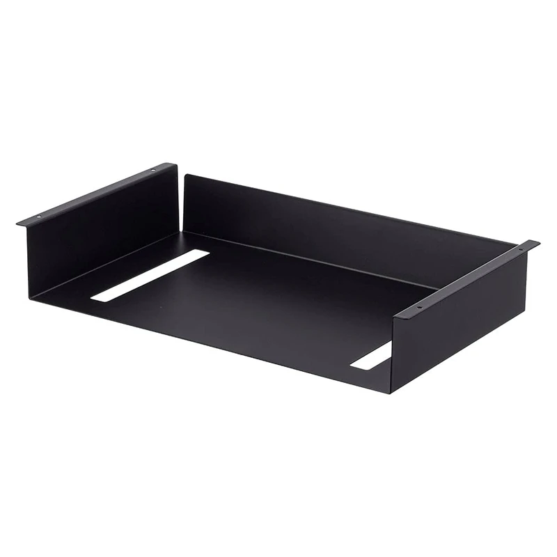 YAMAZAKI 5482 TOWER Under-Table Shelf, black, Steel, Minimalist, 44 x 24.5 x 7 cm