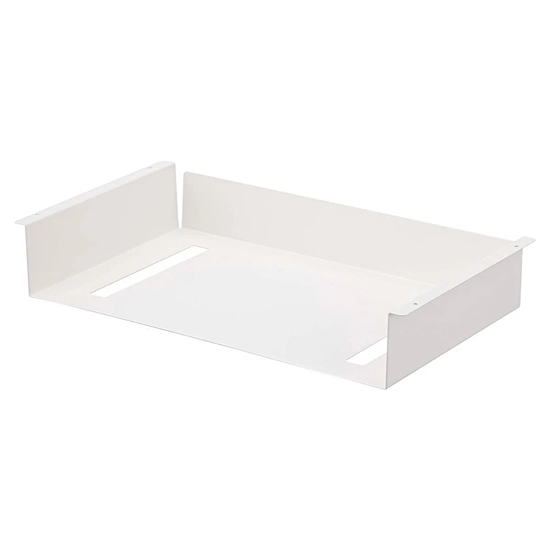YAMAZAKI 5481 TOWER Under-Table Shelf, white, Steel, Minimalist, 44 x 24.5 x 7 cm