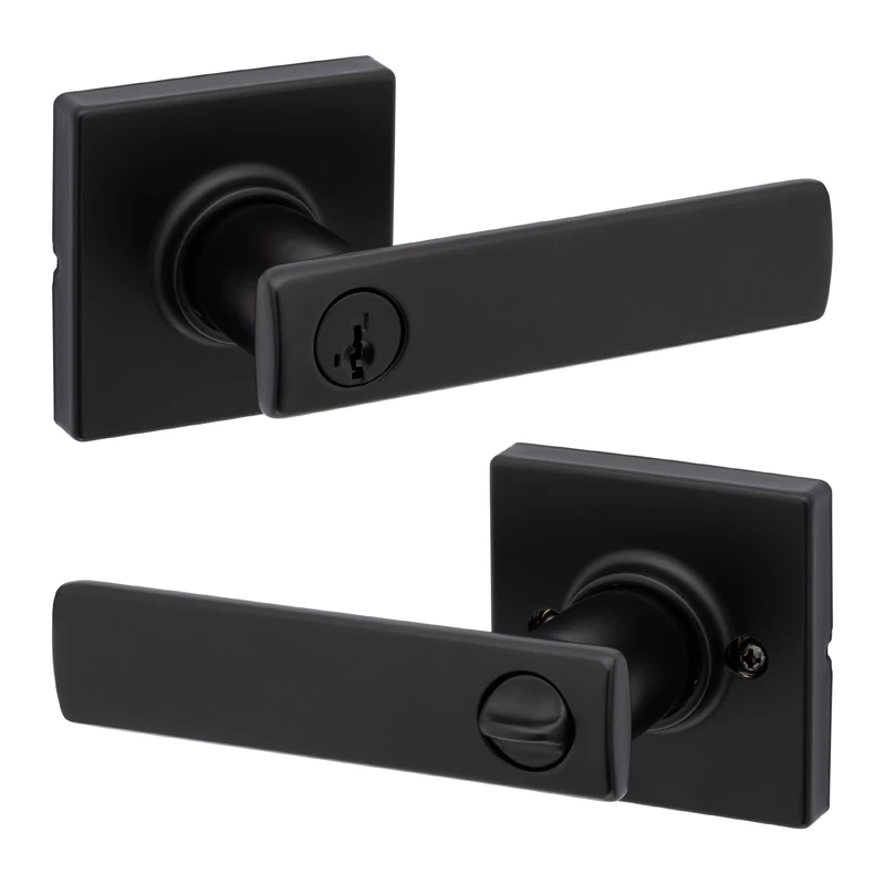 Kwikset Breton Keyed Entry Door Lever Featuring SmartKey Security in Polished Chrome