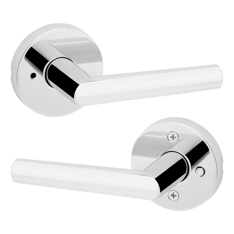 Kwikset Milan Privacy Door Lever for Bedroom and Bathroom Doors in Polished Chrome