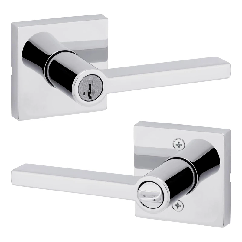 Kwikset Halifax Keyed Entry Door Lever Featuring SmartKey Security in Polished Chrome