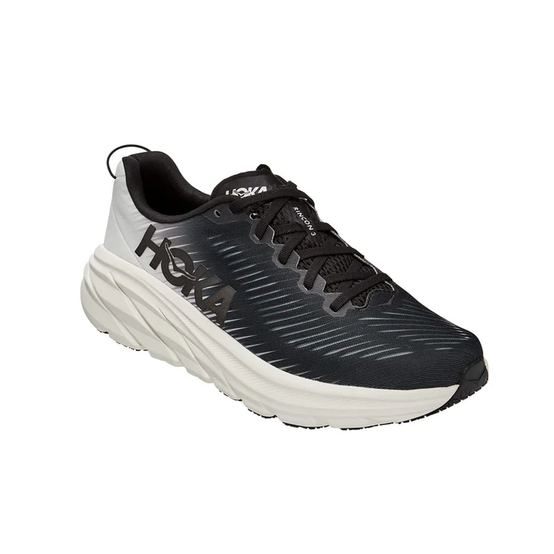 Hoka One One Rincon 3 Wide Men's Sneaker, Black/White, 10 UK