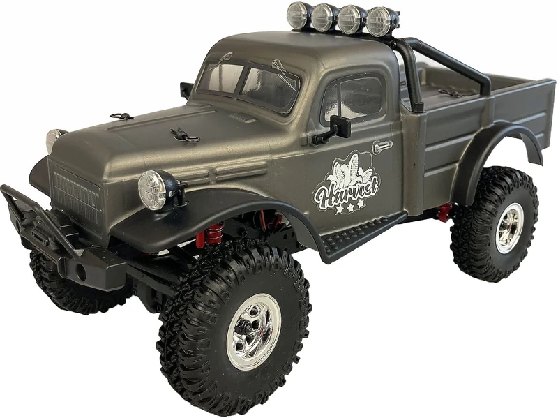 Amewi 22522 AMXRock AM18 Scale Crawler Harvest 1:18 RTR with Remote Control, Battery and Charging Cable, Grey
