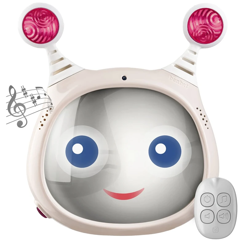 Oly Active Baby Car Mirror - Unbreakable Back Facing to Entertain and Soothe Baby's Visibility - 25.5 x 29.7 x 8 cm - Adjustable Mirror with Remote Control by Benbat - Beige