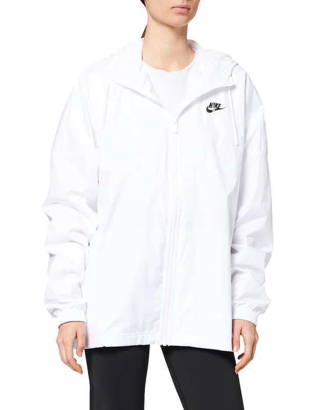 Nike DD5852 W NSW RPL WR ESSNTL WVN JKT Jacket women's white/black XS - Image 1