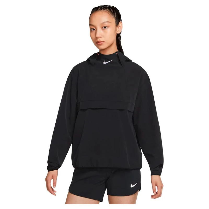 Nike DD5393 W NK DF RUN DVN PO PCKBL JKT Jacket women's black/bright crimson/black XL - Image 1
