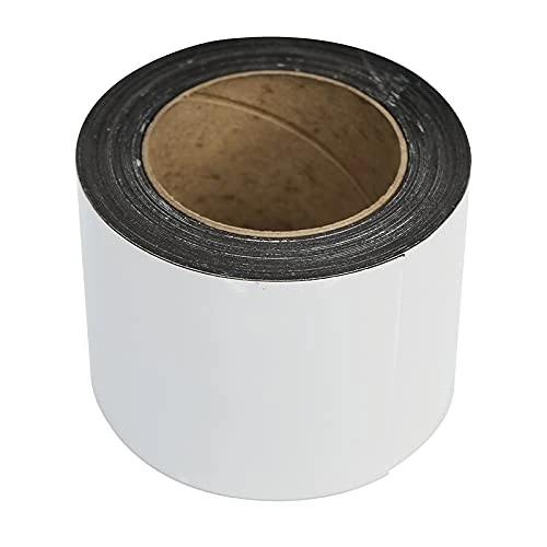 White Magnetic Racking Tape 10m x 90mm - Wipeable Label Strip for Shelving, Warehouse & Inventory, Flexible, Cut-to-Size, Reusable