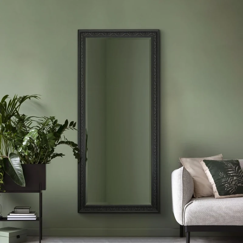 MirrorOutlet Milton Manor Antique Design Full Length Black Dressing Wall Mirror 5ft3 x 2ft5 163cm x 73cm, XY091-M