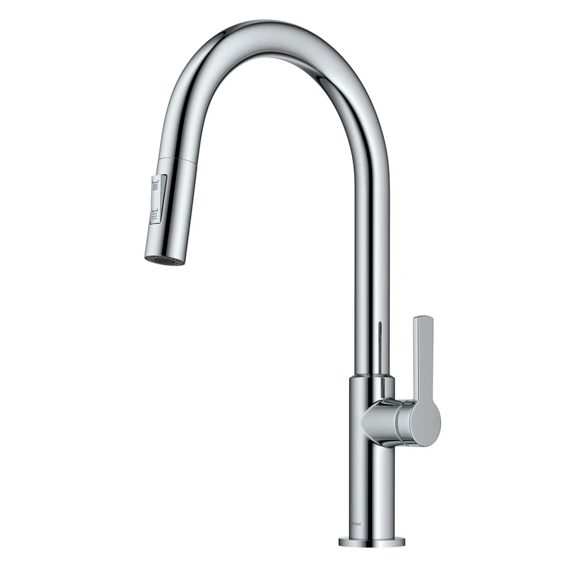 KRAUS Oletto Single Handle Pull-Down Kitchen Faucet in Chrome, KPF-2820CH