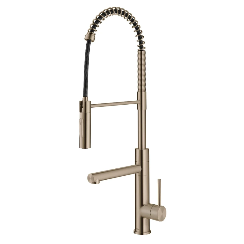 KRAUS Artec Pro (2nd Gen) Commercial Style Pull-Down Single Handle Kitchen Faucet with Pot Filler in Spot Free Antique Champagne Bronze, KPF-1604SFACB