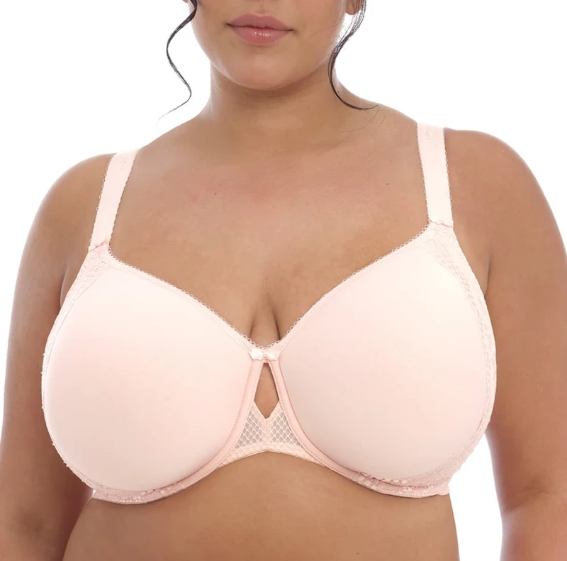 Elomi Women's Plus Size Charley T-Shirt Seamless Breathable Spacer Underwire Bra, Ballet Pink, 42FF