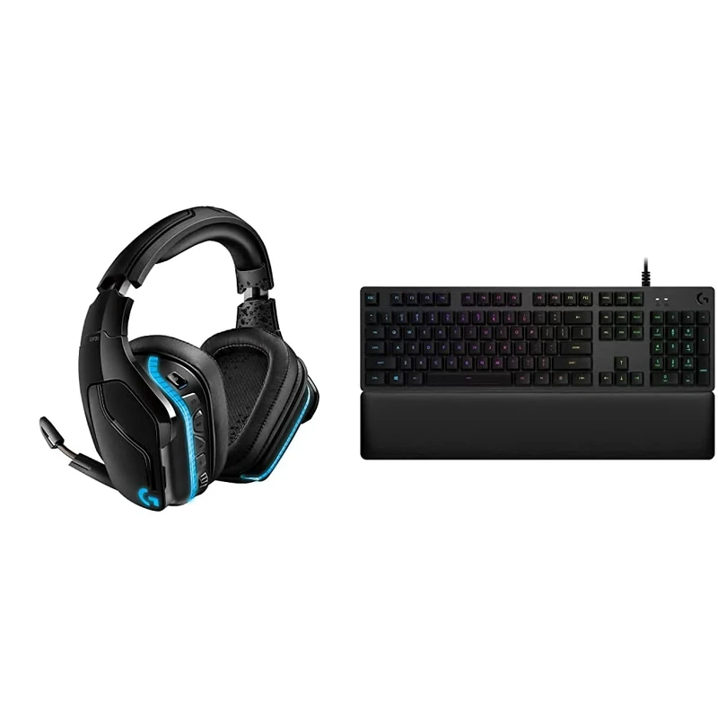 Logitech G935 Wireless Gaming RGB Headset + Logitech G513 Mechanical Gaming Keyboard with Palm Rest