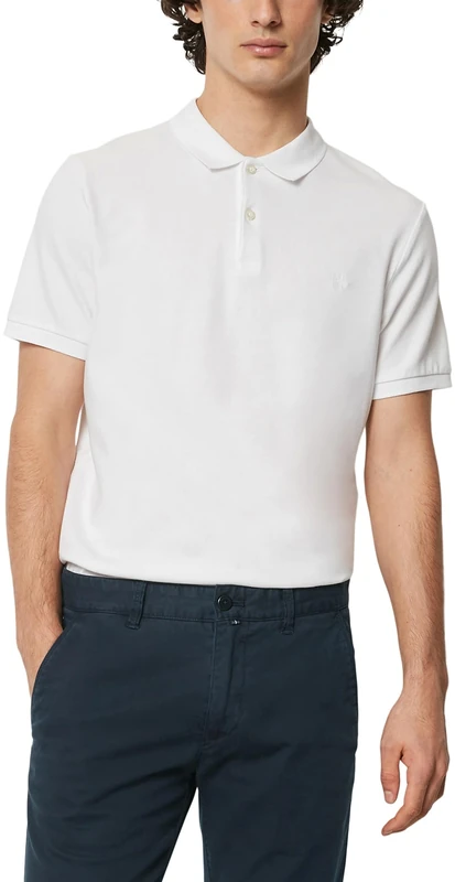 Marc OߴPolo Men's Regular Fit Organic Cotton Short Sleeve Polo Shirt, White (White), M