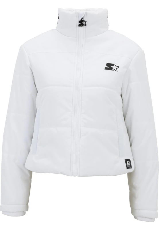 Starter Black Label Women's Ladies Starter Logo Puffer Jacket Jacket, White, M