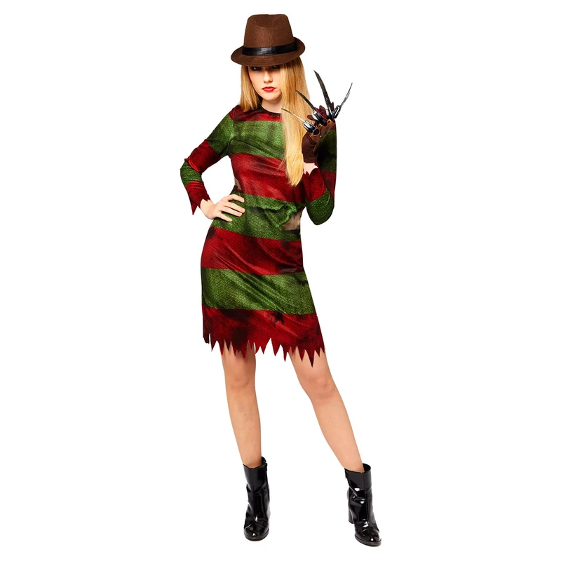 (ETX20) (Hat) (9912548) Adult Ladies Freddy Krueger Costume (UK 12-14) - [ML on PKT]