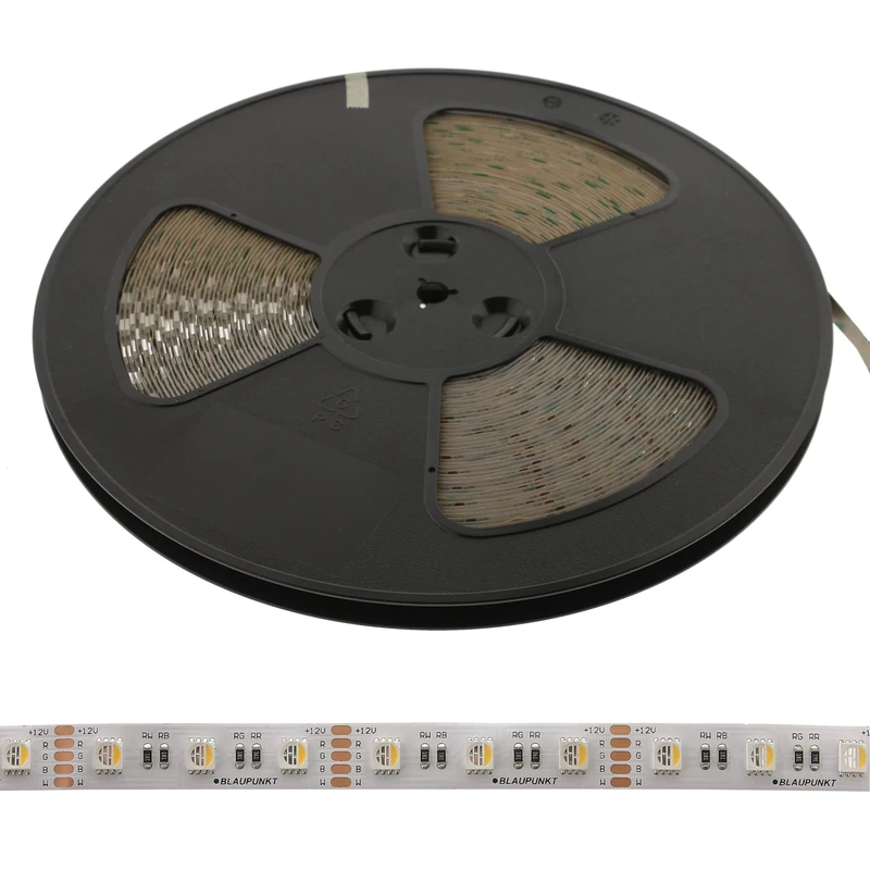 Blaupunkt RGB 25m LED Strip – Special Mood Light Tape – Multicolor RGB + Warm White 3000K – Professional and High Quality 60 LEDs/Meter – Ideal as Living Room, Kitchen, Party, Mirror Lighting