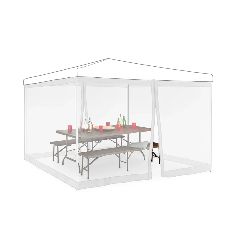 Relaxdays, Mosquito Net Pavilion, Against Insects, Bugs, for Outdoors, Party Tent, Gazebo, 3x3m, Fastener, White