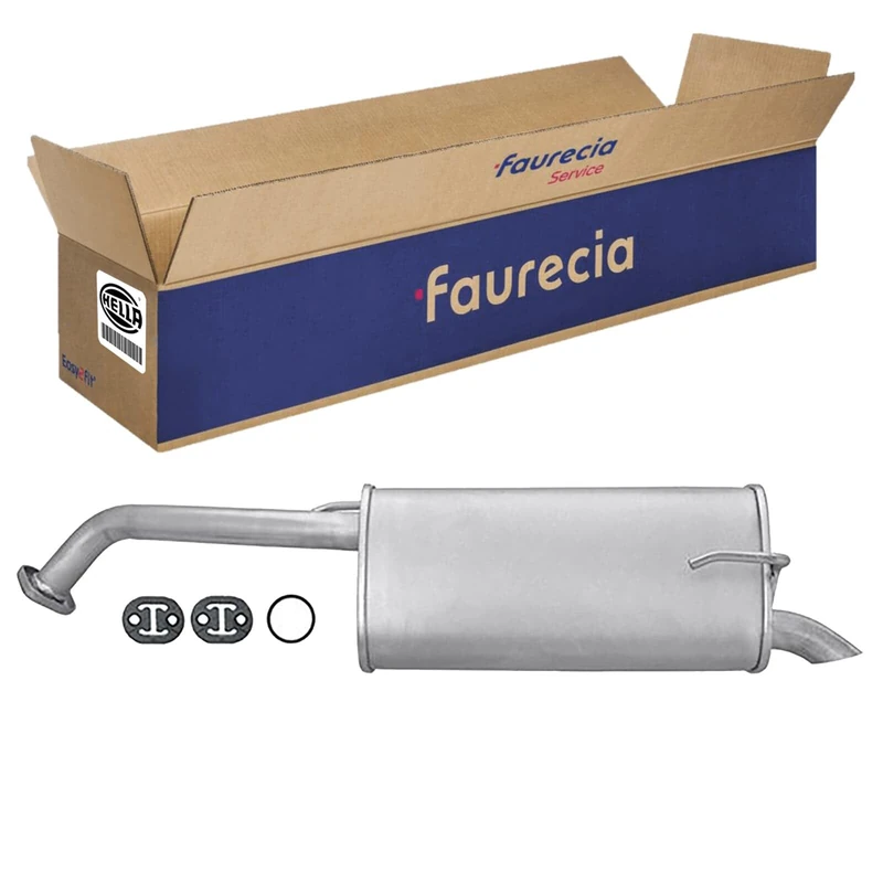 HELLA 8LD 366 033-531 Rear Exhaust Silencer Back Box, Easy2Fit Kit, Rear, One Piece, Set with Attachments