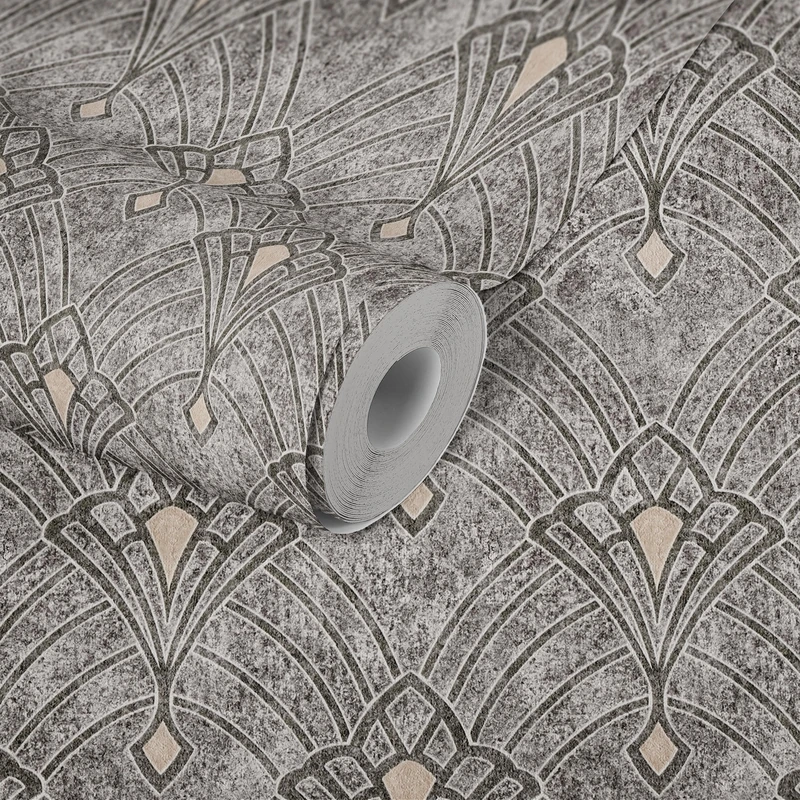 Oriental Wallpaper MATA Hari Non-Woven Wallpaper 10.05 m x 0.53 m Black Grey Beige Made in Germany A.S. Création 380944 38094-4