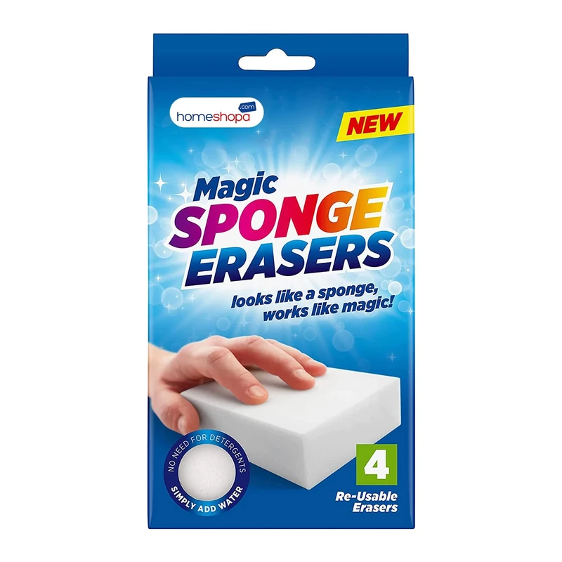 HOMESHOPA Sponge, 12 Pack Multi-Surface Cleaning Sponges for Walls, Kitchen, Bathroom & Shoes, Removes Marks & Stains with Water Only