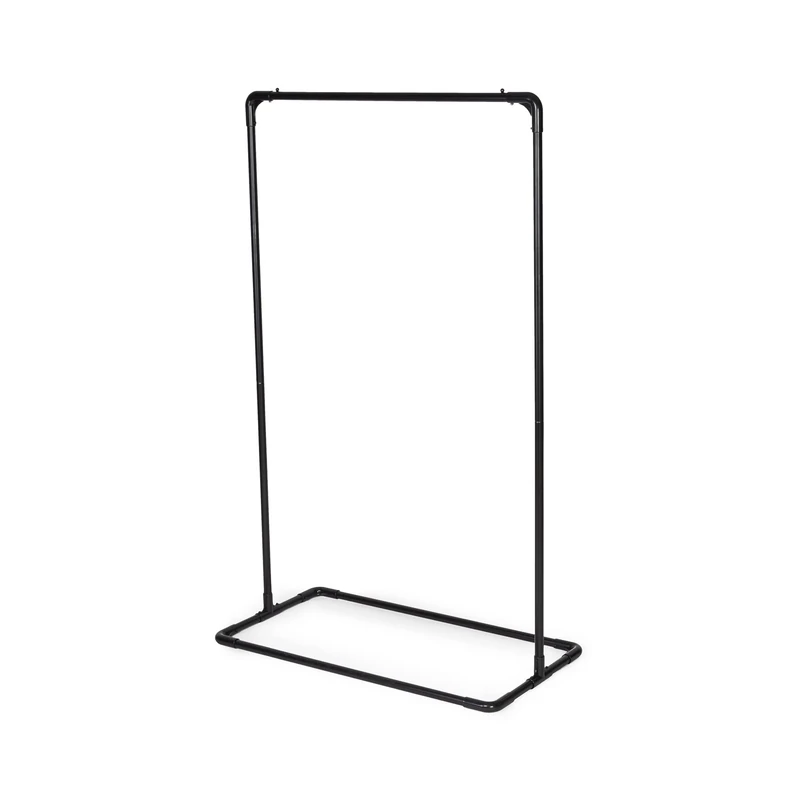 Compactor Kazan Single Clothes Hanging Rail, Metal, Black, 100 x 48 x 160 cm, RAN10120