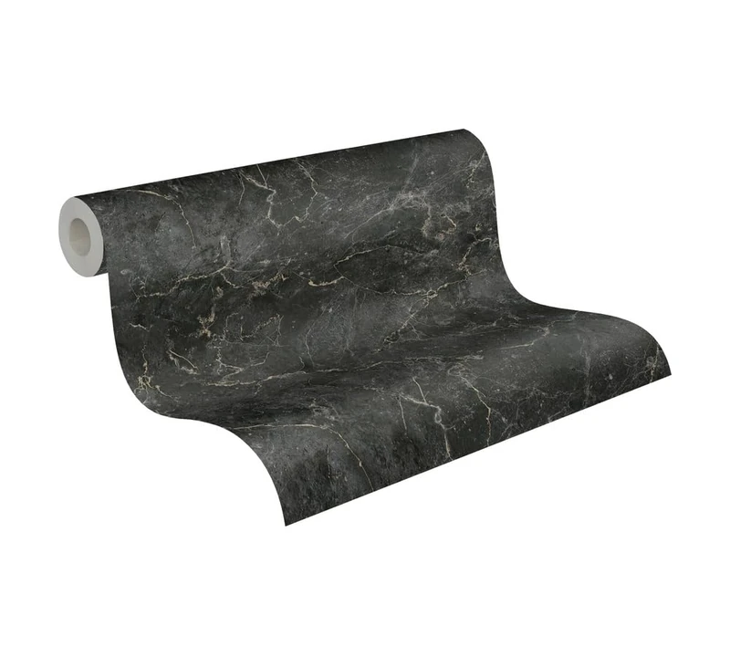 A.S. Création Michalsky Living Change is Good Monumental Marble 379911 Non-Woven Wallpaper Black Beige Gloss Smooth