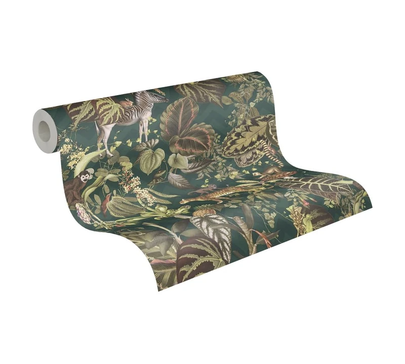 Michalsky Living Change is Good 379902 Jungle Joy Non-Woven Wallpaper Green Brown Colourful Matt Smooth