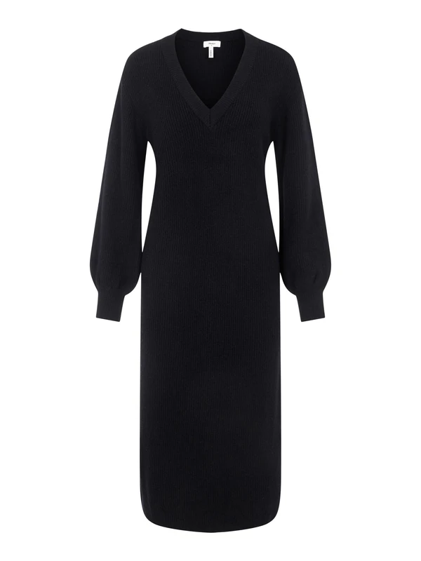 OBJECT Women's OBJMALENA L/S Knit Dress NOOS Knitted Dress, Black, L