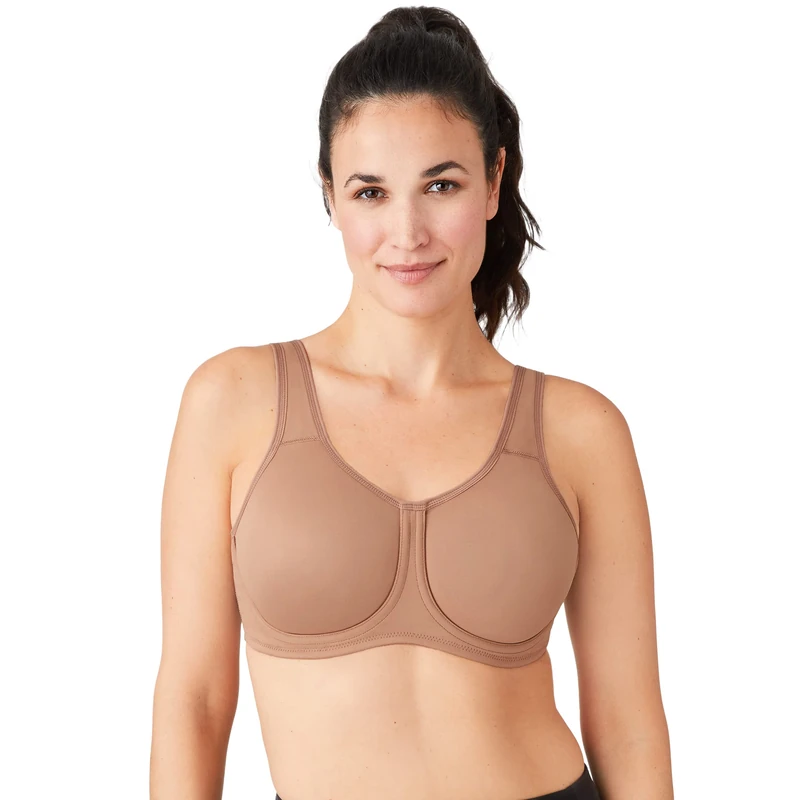Wacoal Women's Full Support Underwire Sport Bra, Opaque, Toffee Crunch, 40C