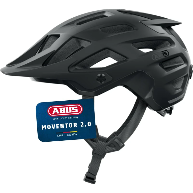 ABUS MTB helmet Moventor 2.0 - comfortable off-road bike helmet - all-mountain helmet - for men and women - black matt, M