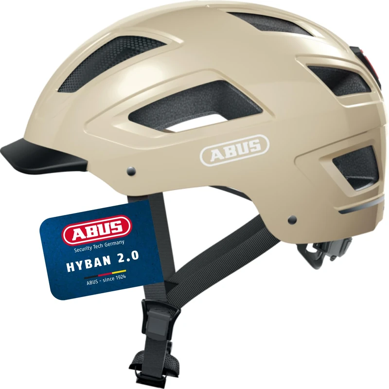 ABUS Hyban 2.0 city helmet - bike helmet with rear light, ABS hard shell, good fit - for men and women - Image 1