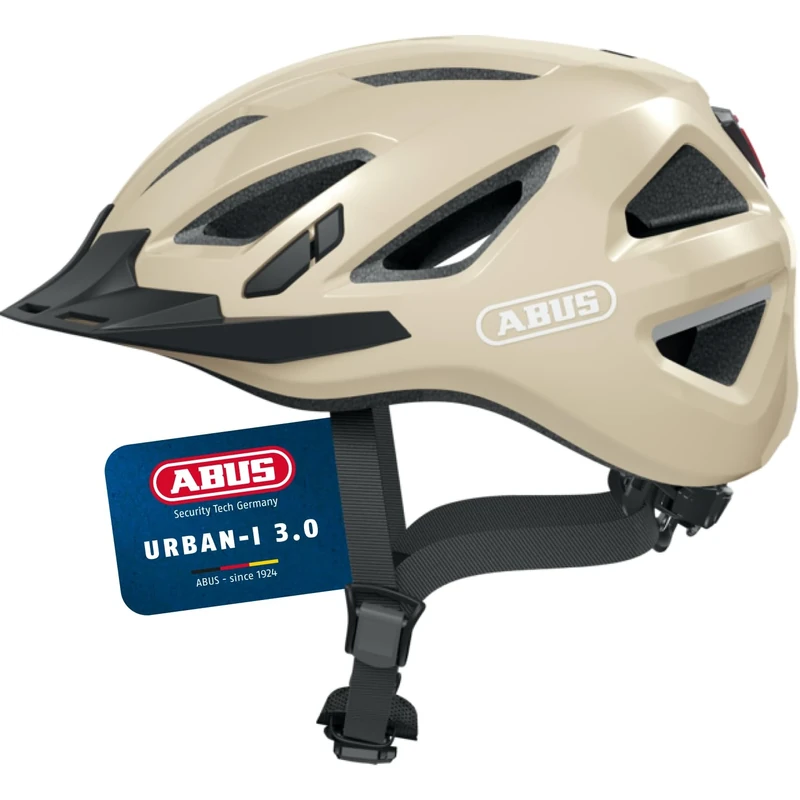 ABUS Urban-I 3.0 city helmet - bike helmet with rear light, peak and magnetic fastener - for men and women