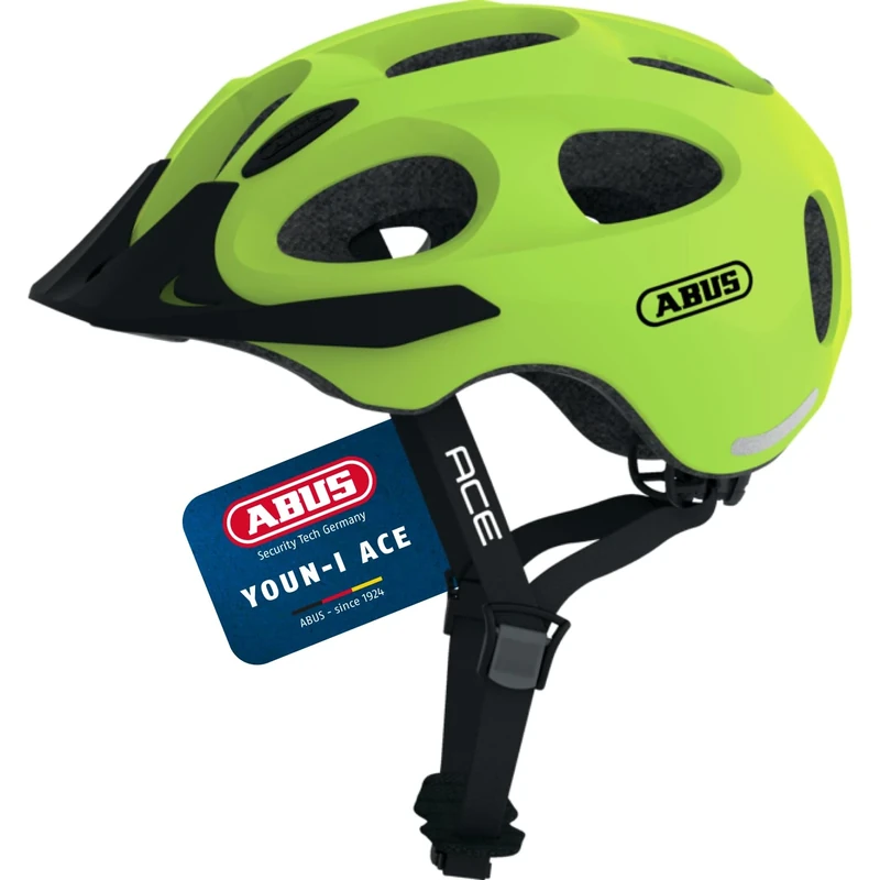 ABUS Youn-I ACE City Helmet - Modern Bicycle Helmet for Daily Use - for Women and Men - Yellow, Size S