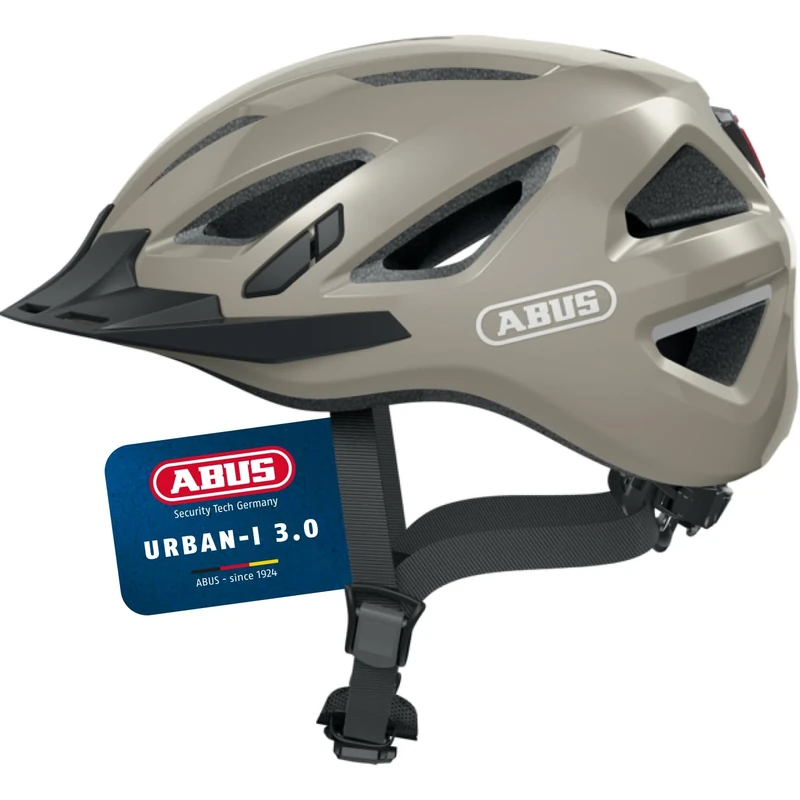 ABUS Urban-I 3.0 city helmet - bike helmet with rear light, peak and magnetic fastener - for men and women