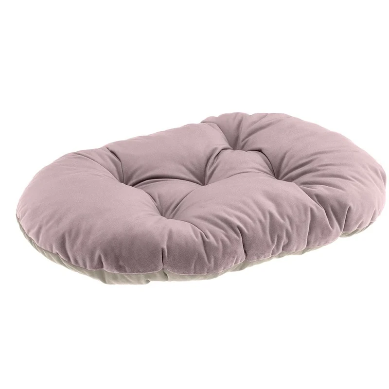Ferplast Cat Cushion Dog Cushion Dog Bed PRINCE 78/8, Padded pet bed, Double-face, Soft velvet, Washable, 78 x 50 cm, Pink