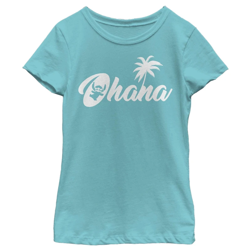 Disney Classics Lilo & Stitch - STITCH SILLHOUETTE OHANA Kids Crew neck Atoll Blue 104