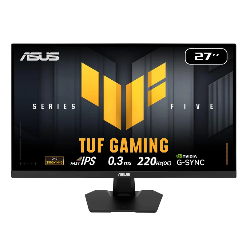 ASUS TUF Gaming VG27AQ5FZ Gaming Monitor – 27-inch QHD Fast-IPS panel, 220Hz(OC), 0.3ms, G-SYNC compatible, AMD FreeSync Premium, ELMB SYNC, 95 percent DCI-P3, DisplayWidget Center, Gaming AI