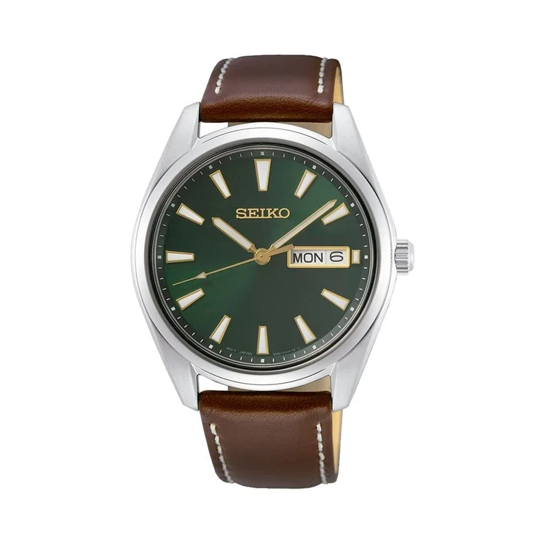 Seiko Mens Analogue Quartz Watch with Leather Strap SUR449P1