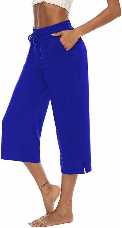ASKSA Women's 3/4 Capri Joggers - Stretch Fabric, Waist, Pockets