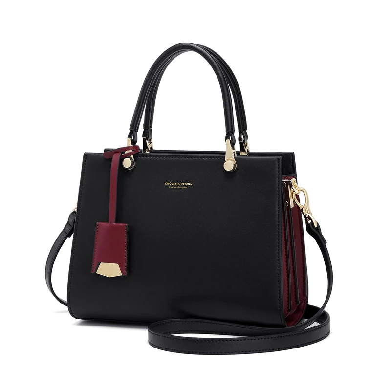 Cnoles AONELAS Cowhide Leather Tote Handbags Medium Shoulder Bags Ladies Handle Satchel Purse Tote Bag Purse for Women