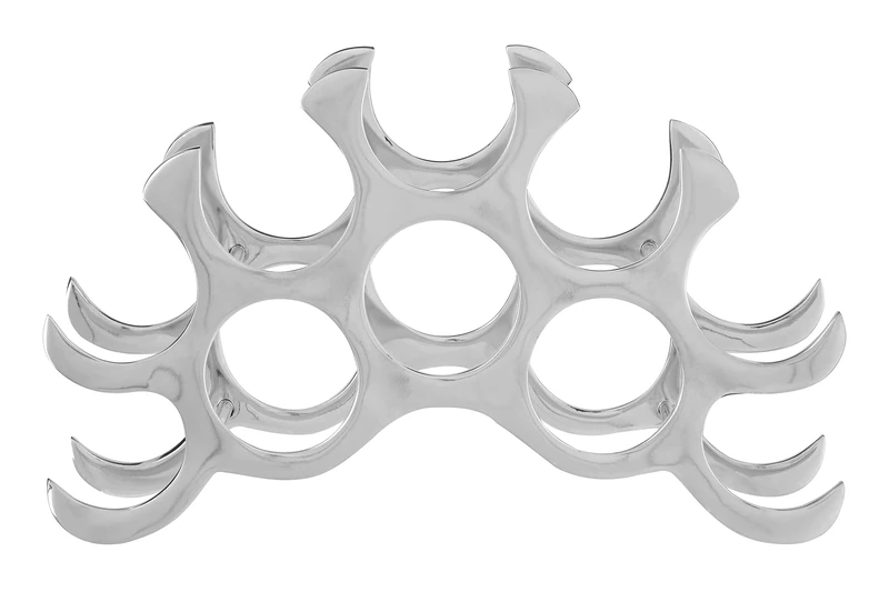 Premier Housewares Wine Rack/Racks With Silver Finish Free Standing Metal Stackable Wine Storage Holder For 10 Bottles Bottle Rack With Geometric Shape 14 x 28 x 48