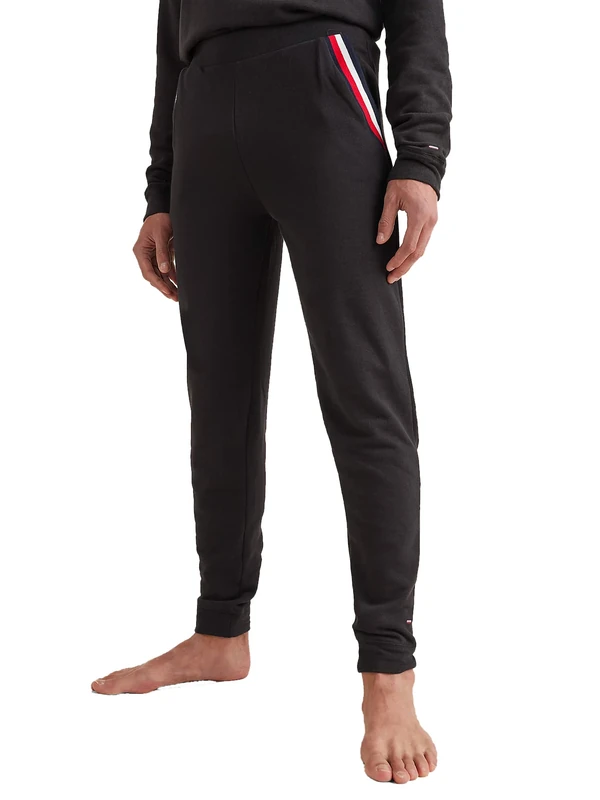 Tommy Hilfiger Men's Track Pant Um0um02352 Pants, Black (Black), L